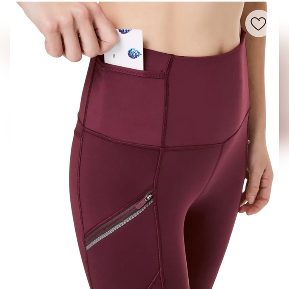 Lululemon Toasty Tech Tight II Legging Maroon Burgandy Red size 4 - Picture 3 of 12